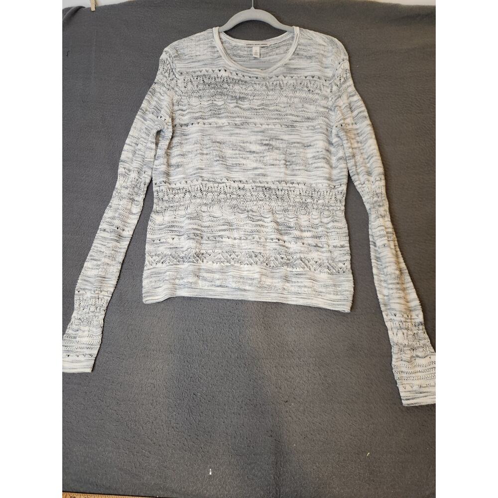 Cotton by Autumn Cashmere Open Knit Crochet Sweater Sz M Casual Long‎ Sleeves